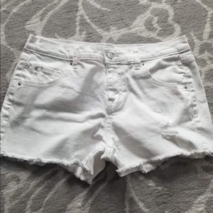 White Jean shorts